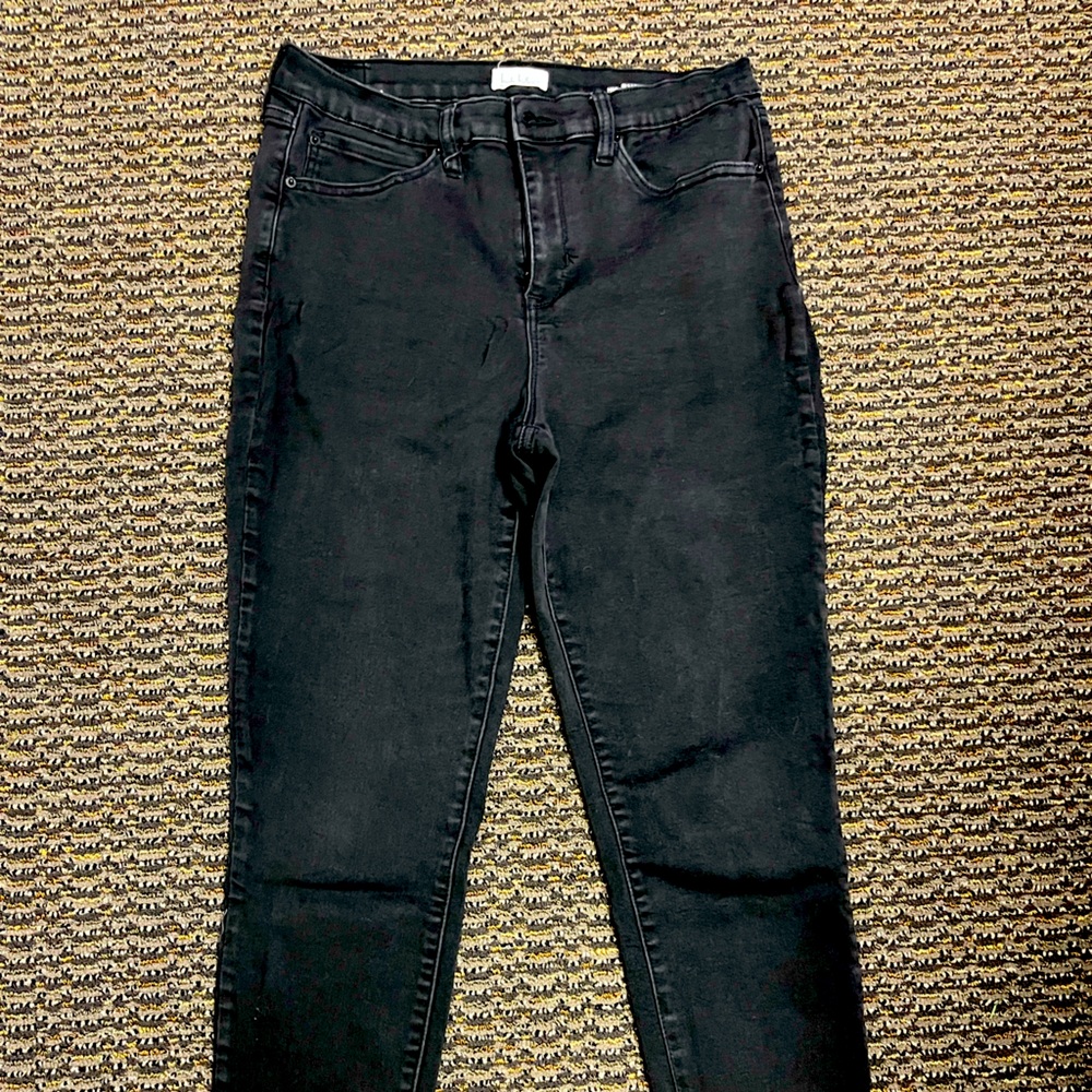 Nicole Miller Jeans Womens size 12 Black Soho High Rise Skinny Stretch Denim